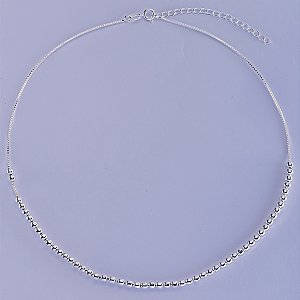 Choker de esferas na prata