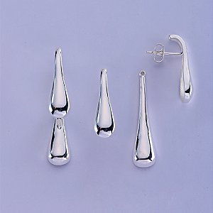 Brinco de gotas na prata