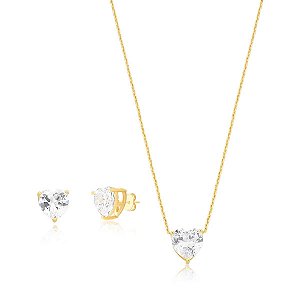 Conjunto coração cristal
