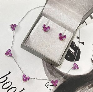 Conjunto de coração pink