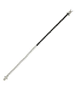Pulseira riviera três pontas 3mm black e white