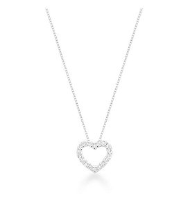 Colar de coração cravejado na prata