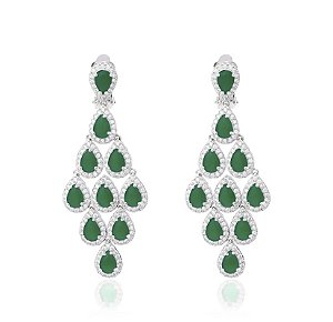 Brinco cascata esmeralda