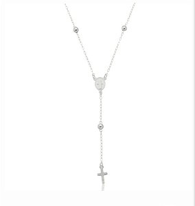 Colar de terço na prata