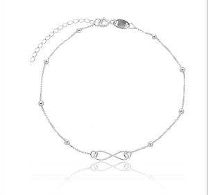 Pulseira infinito na prata