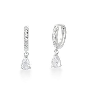 Argola cravejada na prata