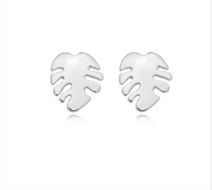 Brinco de folha na prata