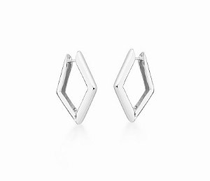 Argola media geométrica na prata