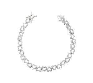 Pulseira riviera de corações cristais