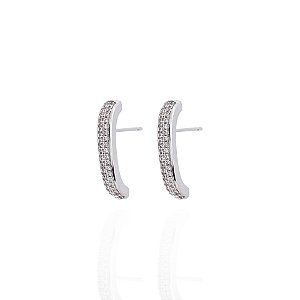 Brinco ear hook duas fileiras cravejadas