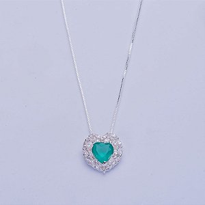 Colar de coração colombiana na prata 925