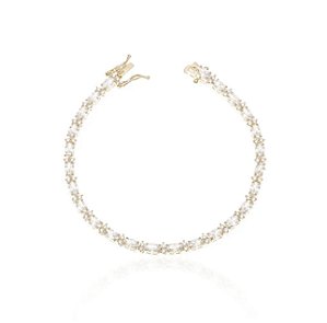 Pulseira riviera oval dourada