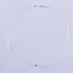 Colar de nylon com letra na prata 925 (escolha a letra)