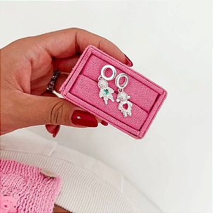 Pingente de menino ou menina e separador para riviera na prata 925 (escolha o pingente)