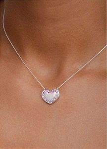 Colar de coração na prata