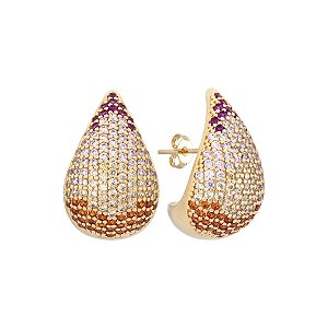 Brinco formato de gota colorido