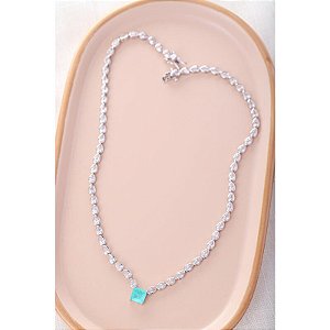 Colar riviera de gota com quadrado colombiana