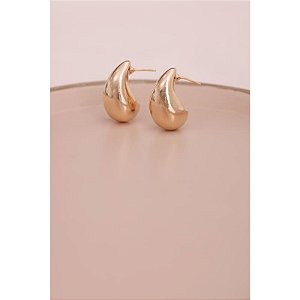 Brinco de gota oca dourado