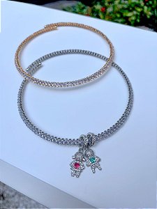 Choker de riviera em aro maleável