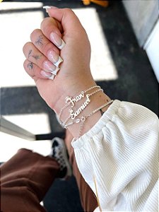 Pulseira personalizada de nome na prata 925