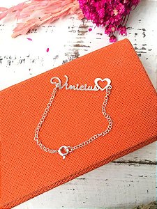 Pulseira personalizada de nome na prata 925