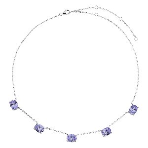 Choker Oval Lavanda na prata