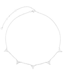 Choker triângulo cristal na prata