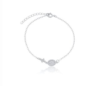 Pulseira Nossa Senhora das Graças na prata 925