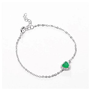 Pulseira de coração esmeralda