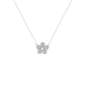 Colar de flor cravejado