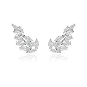 Brinco ear cuff de navetes cristal
