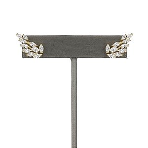 Brinco ear cuff de navetes cristais