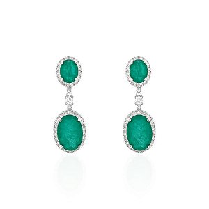 Brinco oval esmerlda
