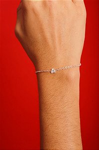 Pulseira de letra na prata 925
