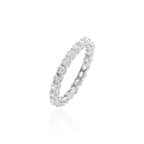 Anel cristal 4mm na prata 925 (escolha o tamanho)