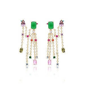 Brinco para dois furos colorido