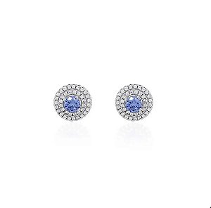 Brinco redondo tanzanita 12mm