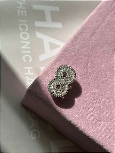 Pingente para pulseira de fita infinito cristal