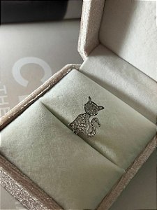 Pingente para pulseira de fita gato cristal