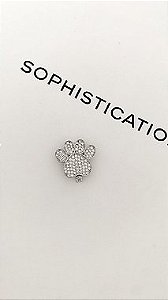 Pingente para pulseira de fita patinha cristal