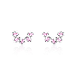 Brinco ear cuff cinco gotas pink