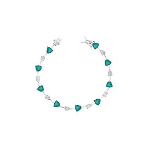 Pulseira fio faca triângulo esmeralda