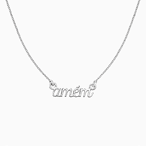 Colar amém na prata 925