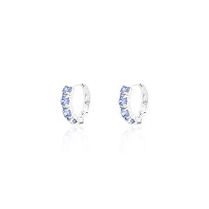 Argola tanzanita na prata 925