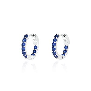 Argola safira na prata 925