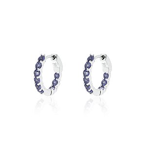 Argola tanzanita na prata 925