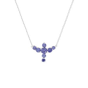Colar Espírito Santo tanzanita na prata 925