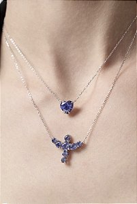 Colar Espírito Santo tanzanita na prata 925