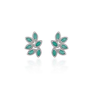 Brinco earcuff navete esmeralda
