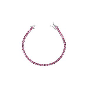 Pulseira riviera 4 garras pink